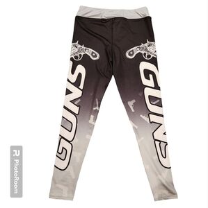 Xclusion Active Pants Womens XL Black Gray Stick To Your Guns Leggings